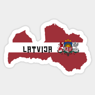 Latvia flag & map Sticker